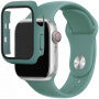 Silikonový řemínek s pouzdrem s tvrzeným sklem pro Apple Watch 42mm - petrolejový