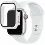 Silikonový řemínek s pouzdrem s tvrzeným sklem pro Apple Watch 41mm / 40mm - bílý