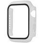 Silikonový řemínek s pouzdrem s tvrzeným sklem pro Apple Watch 41mm / 40mm - bílý
