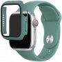 Silikonový řemínek s pouzdrem s tvrzeným sklem pro Apple Watch 41mm / 40mm - petrolejový