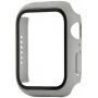 Silikonový řemínek s pouzdrem s tvrzeným sklem pro Apple Watch 41mm / 40mm - šedý