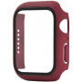 Silikonový řemínek s pouzdrem s tvrzeným sklem pro Apple Watch 41mm / 40mm - vínový