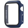 Silikonový řemínek s pouzdrem s tvrzeným sklem pro Apple Watch 41mm / 40mm - tmavě modrý