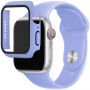 Silikonový řemínek s pouzdrem s tvrzeným sklem pro Apple Watch 41mm / 40mm - fialový