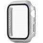Silikonový řemínek s pouzdrem s tvrzeným sklem pro Apple Watch 45mm / 44mm - světle šedý