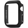 Silikonový řemínek s pouzdrem s tvrzeným sklem pro Apple Watch 45mm / 44mm - černý