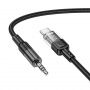 Hoco UPA27 Crystal Clear audio kabel - 3,5 mm jack na USB-C - 1,2 m - černý