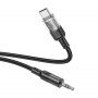 Hoco UPA27 Crystal Clear audio kabel - 3,5 mm jack na USB-C - 1,2 m - černý