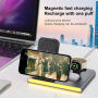 C27 3v1 skládací bezdrátový stojánek s podsvícením pro iPhone / Apple Watch / AirPods - 15W - bílý