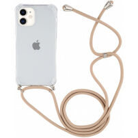 Transparentní kryt se šňůrkou pro iPhone 12 mini - zlatý