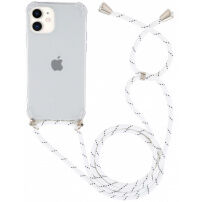 Transparentní kryt se šňůrkou pro iPhone 12 mini - bíločerný