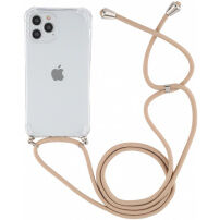 Transparentní kryt se šňůrkou pro iPhone 12 Pro Max - zlatý