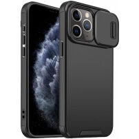 Matný kryt s posuvnou krytkou kamery pro iPhone 11 Pro - černý