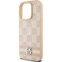 DKNY Checkered Pattern and Stripe kryt pro iPhone 15 Pro - růžový