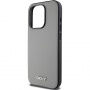 DKNY Silver Metal Logo kryt s MagSafe pro iPhone 15 Pro - šedý