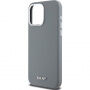 DKNY Silver Metal Logo silikonový kryt s MagSafe pro iPhone 15 Pro Max - šedý