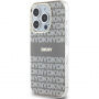 DKNY Repeat Pattern Tonal Stripe kryt s MagSafe pro iPhone 15 Pro - béžový