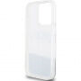 DKNY Liquid Glitter Arch Logo kryt pro iPhone 14 Pro Max - stříbrný