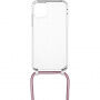FIXED Pure Neck transparentní kryt se šňůrkou pro iPhone 11 - růžový