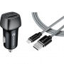 Tactical Field Plug Dual set autonabíječky 12W 2x USB-A s USB-A / Lightning kabelem - MFi pro iPhone / iPad - 30 cm - šedá