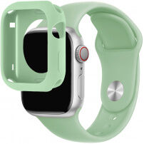Silikonový řemínek se silikonovým pouzdrem pro Apple Watch 45mm / 44mm - zelený
