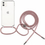 FIXED Pure Neck transparentní kryt se šňůrkou pro iPhone 11 - růžový