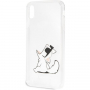Karl Lagerfeld Fun Choupette No Rope Hard Case kryt pro iPhone XS Max - čirý
