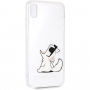 Karl Lagerfeld Fun Choupette No Rope Hard Case kryt pro iPhone XS Max - čirý