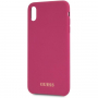 Guess Silicone Gold Logo case kryt pro iPhone XS Max - růžový