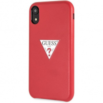 Guess PU Leather Case Triangle kryt pro iPhone XR - červený