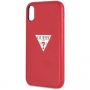 Guess PU Leather Case Triangle kryt pro iPhone XR - červený