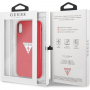 Guess PU Leather Case Triangle kryt pro iPhone XR - červený