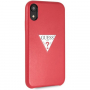 Guess PU Leather Case Triangle kryt pro iPhone XR - červený