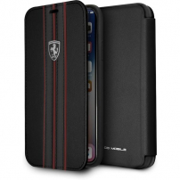 Ferrari Off Track Logo Book pouzdro pro iPhone X / XS - černá