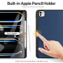 DUX DUCIS Domo pouzdro s prostorem na Apple Pencil a funkcí uspání pro iPad Pro 13" (2024/2025) - tmavě modré