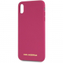 Karl Lagerfeld Gold Logo Silicone Case kryt pro iPhone XS Max - fuchsiový