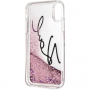 Karl Lagerfeld Signature TPU Glitter Star kryt pro iPhone XS Max - růžový
