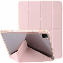 Pouzdro s transparentní zadní stranou a origami stojánkem pro iPad Pro 13" (2024/2025) - růžové