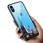 NXE kryt se skleněnou zadní stranou pro iPhone XS Max - New York - transparentní