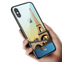 NXE kryt se skleněnou zadní stranou pro iPhone XS Max - Paříž - transparentní