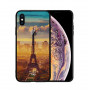 NXE kryt se skleněnou zadní stranou pro iPhone XS Max - Eiffelovka - transparentní