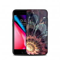 NXE kryt se skleněnou zadní stranou pro iPhone SE (2020/2022) / 8 / 7 - fialová květina