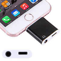 Adaptér / redukce lightning konektor na 3,5 mm jack s lightning konektorem pro Apple iPhone 8 / 8 Plus / 7 / 7 Plus / 6S / 6S Plus / 6 / 6 Plus
