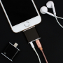 Adaptér / redukce lightning konektor na 3,5 mm jack s lightning konektorem pro Apple iPhone 8 / 8 Plus / 7 / 7 Plus / 6S / 6S Plus / 6 / 6 Plus