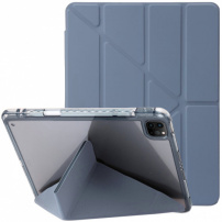 Pouzdro s transparentní zadní stranou a origami stojánkem pro iPad Pro 13" (2024/2025) - modrošedé