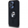 Karl Lagerfeld Karl and Choupette silikonový kryt s MagSafe pro iPhone 15 Pro - černý