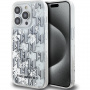 Karl Lagerfeld Liquid Glitter Monogram Gradient kryt pro iPhone 14 Pro Max - stříbrný