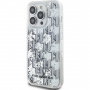 Karl Lagerfeld Liquid Glitter Monogram Gradient kryt pro iPhone 14 Pro Max - stříbrný