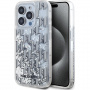 Karl Lagerfeld Liquid Glitter Monogram Gradient kryt pro iPhone 15 Pro Max - stříbrný