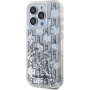 Karl Lagerfeld Liquid Glitter Monogram Gradient kryt pro iPhone 15 Pro Max - stříbrný